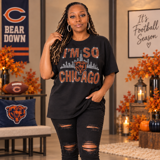 (A)Oversized Football Graphic Tees