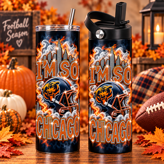 (A)Football 20 oz Tumblers & Water Bottles
