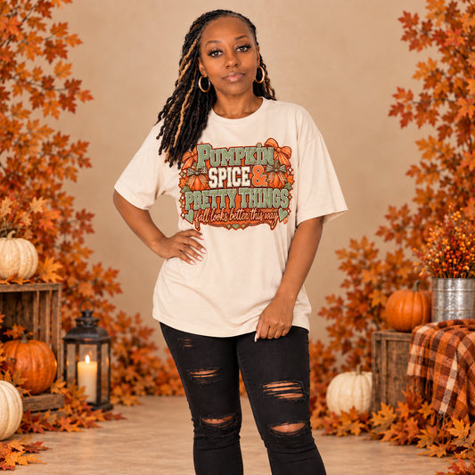 (A)Pumpkin Spice & Pretty Things Oversized Tee